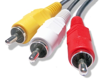 connettori RCA color giallo, bianco e rosso