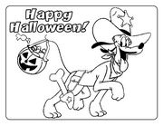pluto personaggio disney con scritta happy halloween