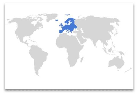 globo con continente Europa evidenziato