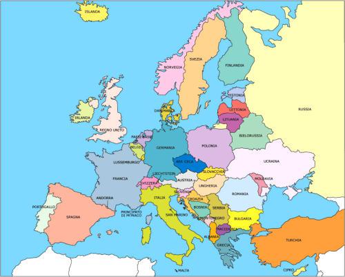 mappa stati Europei