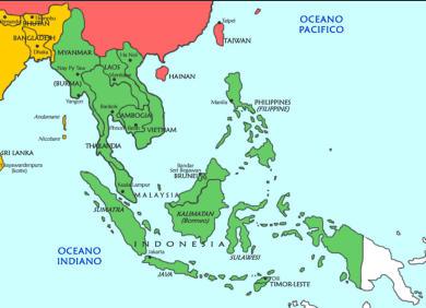 mappa Sud-Est asiatico
