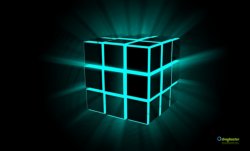 neon cube in prospettiva 3d