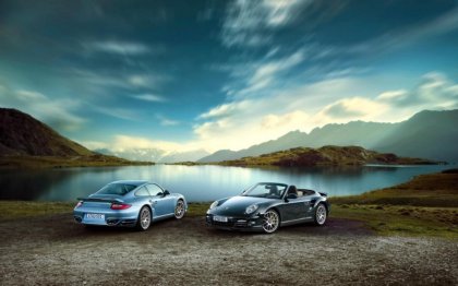 Due Porsche nel Lago Maggiore