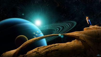 Navi Extraterrestri nella Galassia del pianeta Saturno
