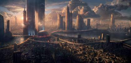 Paesaggio Alieno città del Pianeta X