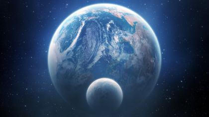 Prospettiva Pianeta Terra e Luna
