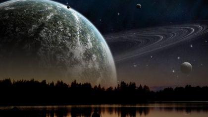 Panorama vista Pianeta Saturno