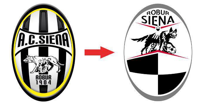 Vecchio e nuovo logo del Siena e della Robur Siena