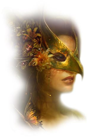 donna indossa una maschera di carnevale