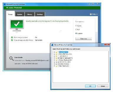screenshots Microsoft Security Essentials