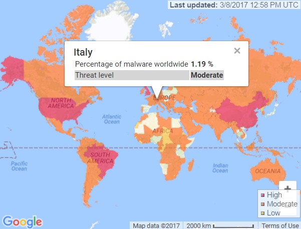 global virus map