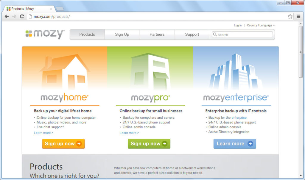 mozyhome connecting to backup service