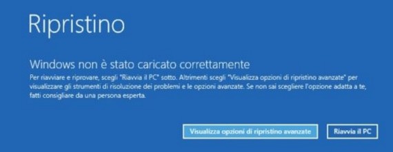 Windows 10 non si avvia