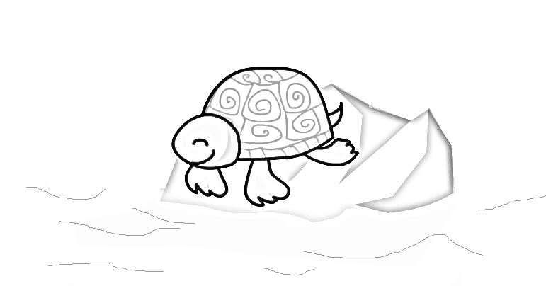 tartaruga marina sullo scoglio