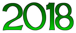 2018 scritta color verde sfumato