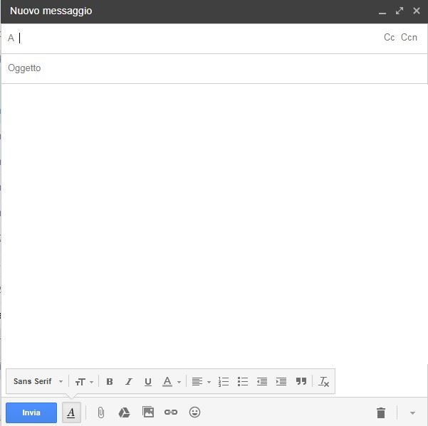 finestra di composizione gmail