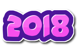 scritta colorata 2018 anno