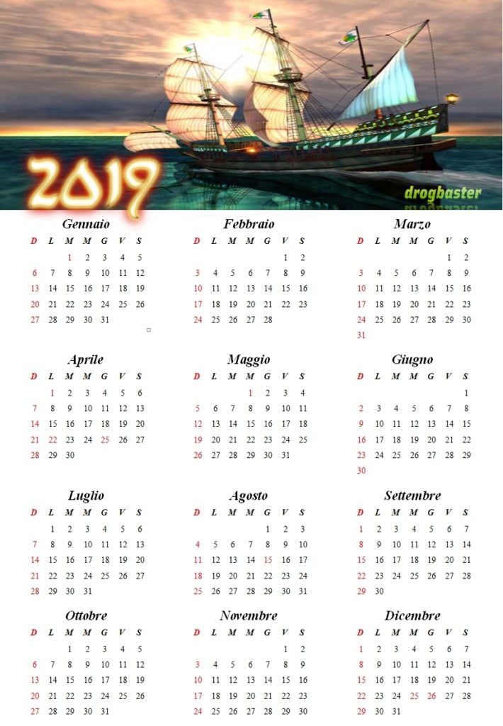 Personalizza Calendario 2019‎
