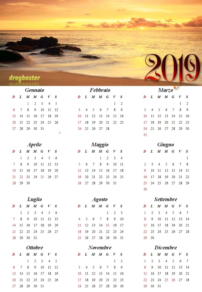 nuovo calendario 2019
