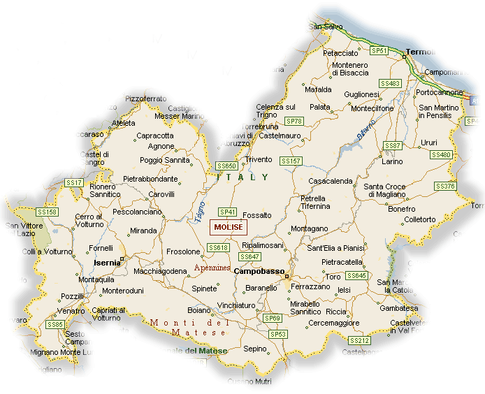 cartina geografica regione molise