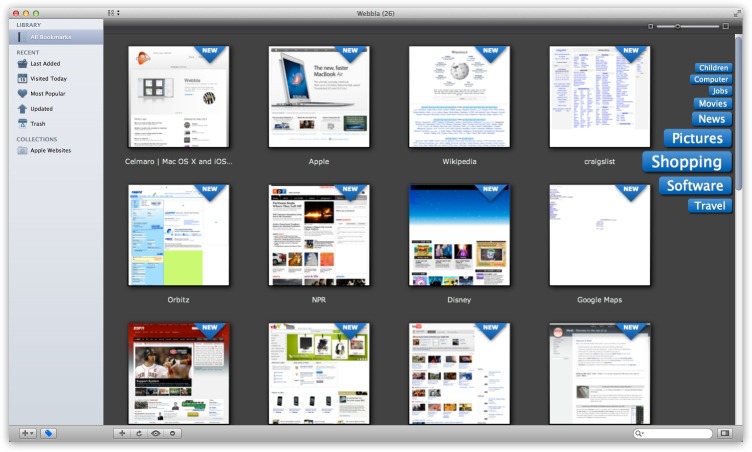 Webbla è un servizio di bookmarking specifico per Mac